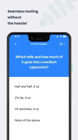 An in-app knowledge check